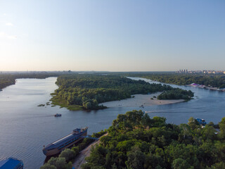 Kyiv, Ukraine. View of the Dnieper River. - 490911413