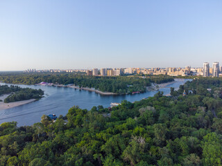 Kyiv, Ukraine. View of the Dnieper River. - 490911416