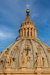 Fototapeta premium Vatican, Rome, Italy - June 2000: View of St. Peter's Basilica