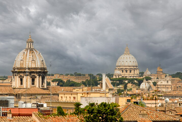 Fototapeta na wymiar Vatican, Rome, Italy - June 2000: View of St. Peter's Basilica