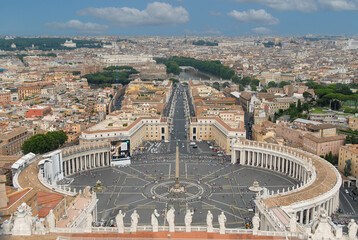 Vatican, Rome, Italy - June 2000: View of St. Peter's Square