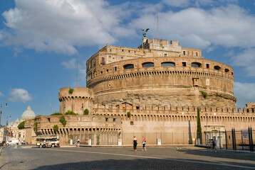 Fototapeta na wymiar Rome, Italy - June 2000: Castel Sant’Angelo, Mauzoleum Hadriana