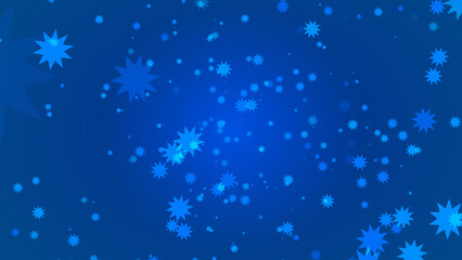 Fototapeta na wymiar Christmas Background Design. Blue snowy winter background with some snowflakes in it.