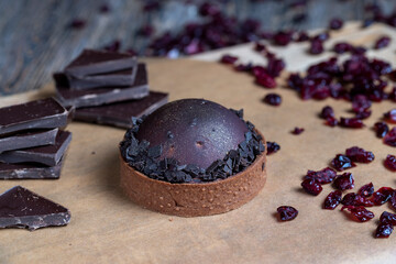 chocolate cake with an airy sponge cake and chocolate filling
