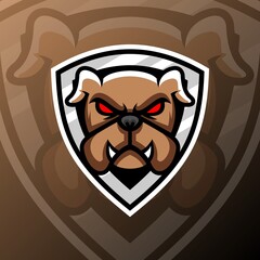 vector graphics illustration of a bulldog in esport logo style. perfect for game team or product logo
