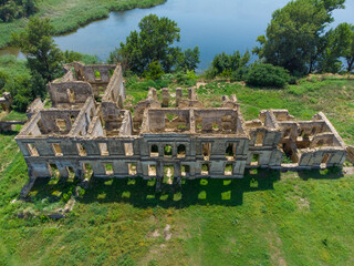 Kozatske, Ukraine. Estate Trubetskoy. Aerial drone view.