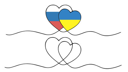 vector illustration of a heart with flag