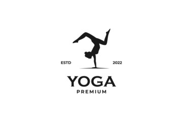 Modern yoga logo design vector template