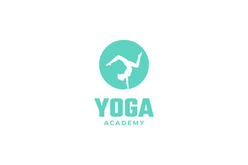 Yoga academy logo design - obrazy, fototapety, plakaty