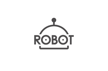 creative robot head alphabet letter symbol logo design vector icon illustration
