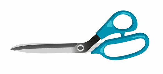 Illustration of tailor's scissors isolated on white background. Cutting and sewing. Vector illustration