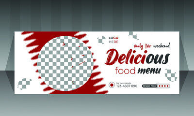 Facebook cover banner design template for restaurant.
horizontal advertising web banner template, Facebook cover, 
banner, social media post, timeline cover, web banner, template