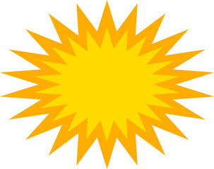 爆発フレーム二重_オレンジ黄色