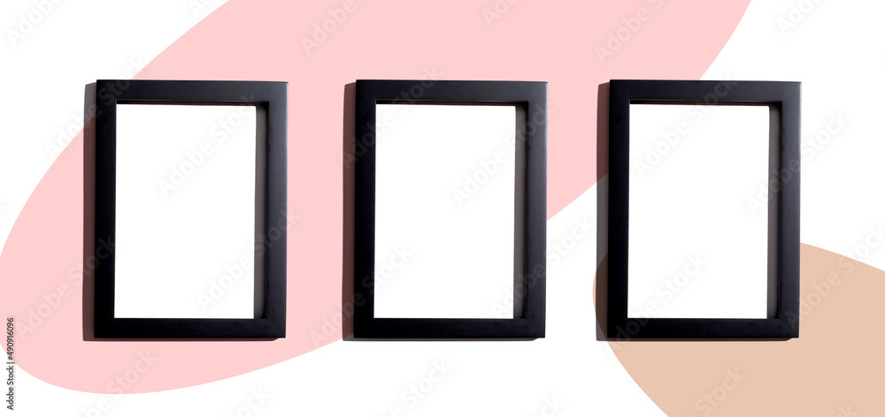 Poster blank rectangle picture frames with copy space