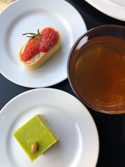 dessert with strawberries