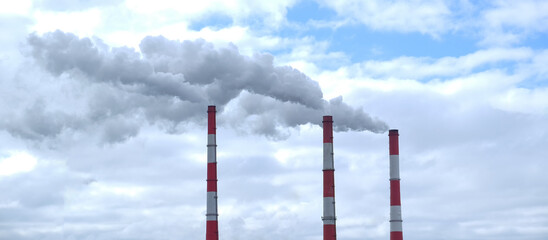 Power station electrical factory Chimneys of a coal power station causing global warming Ecology,...