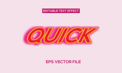 Quick theme editable text effect with red in color