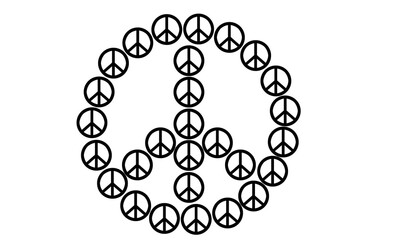 peace symbol on white background