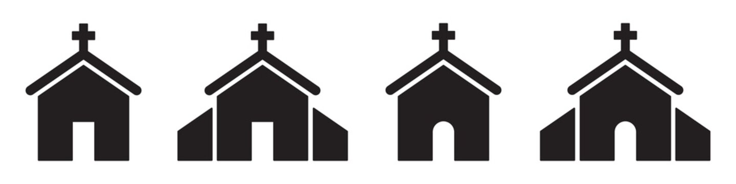 Church Building Icon, Vector illustration 