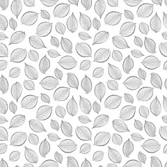 A set of elm leaves seamless pattern, 1000x1000, Vector graphics.