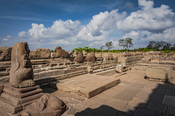 Shore temple built by Pallavas is UNESCO`s World Heritage Site located at Mamallapuram or...