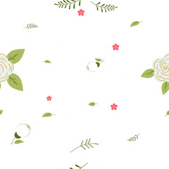 Floral pattern. On a light background. Factory textiles.background with flowers and butterflies