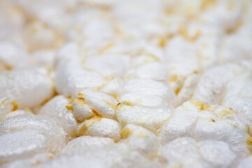 Extreme close up of diet rice cracker texture