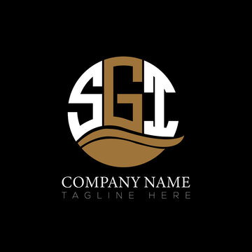 SGI logo monogram isolated on circle element design template, SGI letter logo design on black background. SGI creative initials letter logo concept. SGI letter  design.