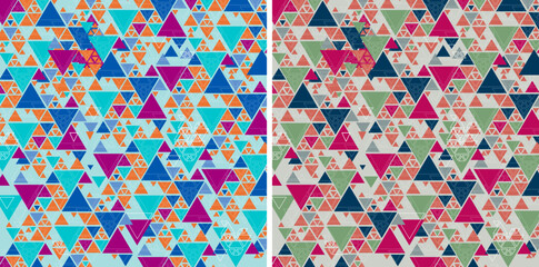 Infinite Multicolor Geometric Triangle Pattern Set