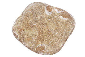 Top view of single brown pebble