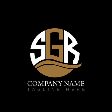 SGR logo monogram isolated on circle element design template, SGR letter logo design on black background. SGR creative initials letter logo concept.  SGR letter design.