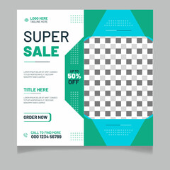 Super sale social media post template