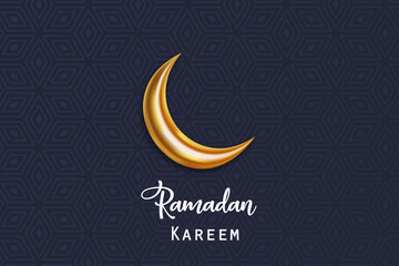 Naklejka na ściany i meble RRamadan kareem background with islamic realistic moon Vector