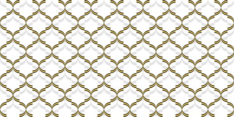 Naklejka premium Moroccan Seamless Pattern. Oriental Subtle Ornament. Turkish Mosque Window Shape. Arabic Mosaic Tile Background. Eid Mubarak Muslim Decoration. Ramadan Kareem Islamic Illustration