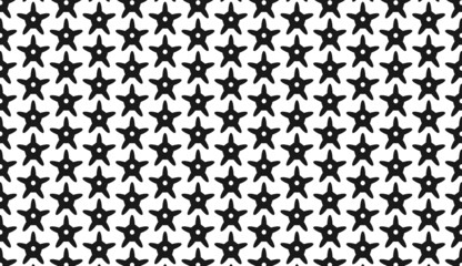 Seamless pattern. Star geometric motif. Simple black and white design