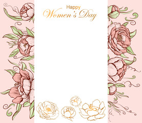 Card flyer flowers hand drawn floral background beautiful Vector