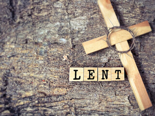 Lent Season,Holy Week and Good Friday concepts - LENT text in vintage background. Stock photo.
