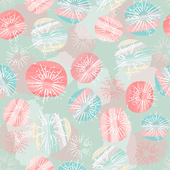 seamless mixed abstract pastel flower background , greeting card