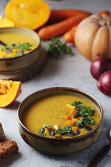 Bowls served with seasonal pumpkin cheese