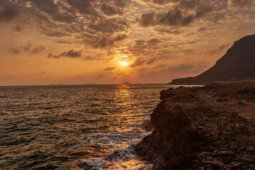 Djibouti sunset view on Seven Brothers Islands - obrazy, fototapety, plakaty