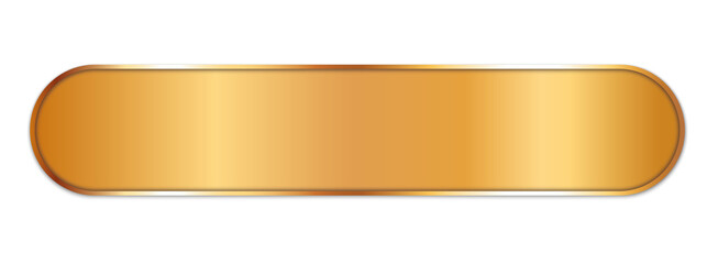 long gold ribbon banner with gold frame on white background