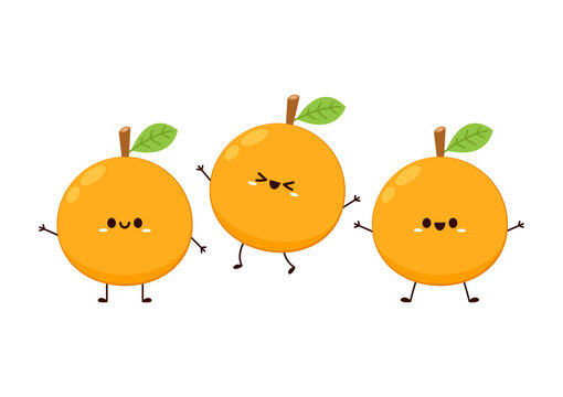 Orange cartoon vector. Orange character design. Orange juice.