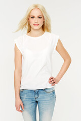 Obraz premium Shes got the look. A beautiful young woman smiling on a white background.