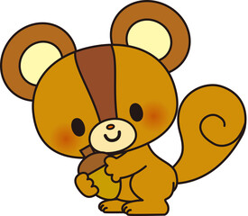 リス,りす,動物,動物園,かわいい,可愛い,シマリス,ドングリ,どんぐり,木の実,小動物,哺乳類,リス科,アニマル,どうぶつ,デフォルメ,手描き,単品,ゆるい,シンプル,生き物,ゆるキャラ,小さい,子供向け,キャラクター,生物,飼育,サファリパーク,アイコン,イラスト