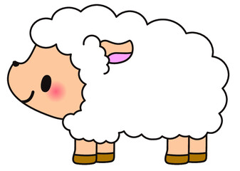 ヒツジ,羊,動物,動物園,かわいい,可愛い,未,未年,干支,十二支,もふもふ,哺乳類,生き物,アニマル,どうぶつ,挨拶,全身,キャラクター,シンプル,子供向け,生物,飼育,サファリパーク,アイコン,イラスト