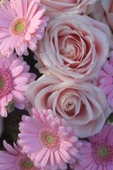 Pink wedding flowers