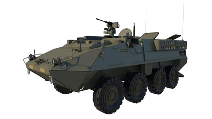 Stryker 1 armored personnel carrier- Perspective F view white background 3D Rendering Ilustracion 3D