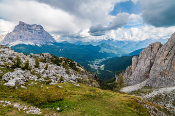 Fototapeta na wymiar Dolomites. Monte Civetta and the Coldai lake. Dream summer