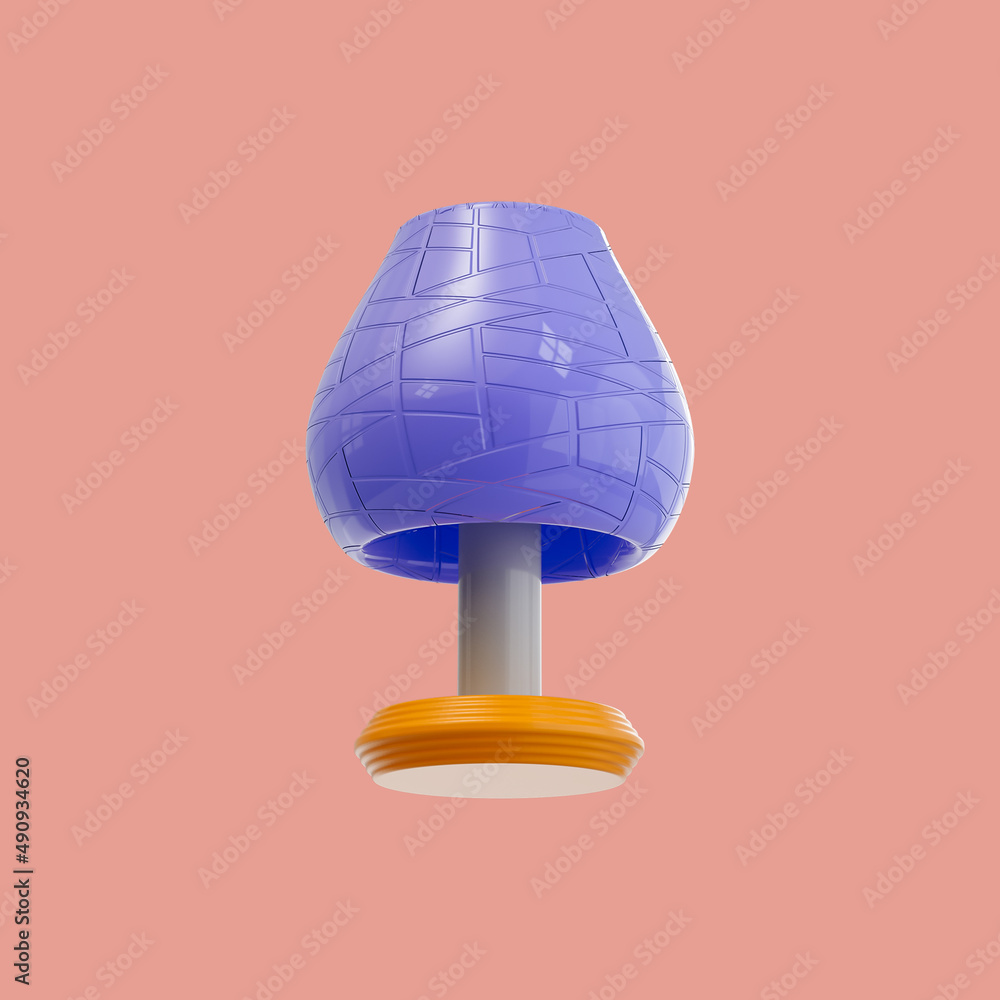 Poster cartoon look realistic glossy table lamp icon 3d render concept for website application symbol