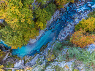 Autumn of colors in Tarvisio. Ravine of the Slizza.